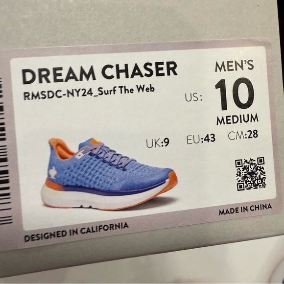RABBIT Men’s Dream Chaser NYC Running Shoes Blue Orange Accents Sz 10M NIB main image 10